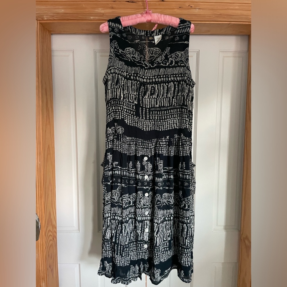 Bila Black and White Midi Dress Size L